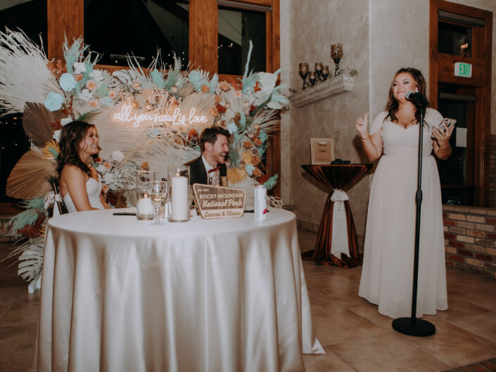 Bride's sister gives a funny toast